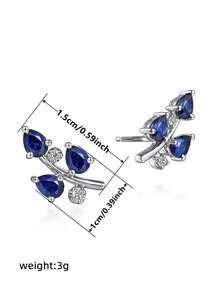 1 对时尚方晶锆石耳钉，适合女士婚礼订婚周年派对珠宝情人节礼物 - 1# - 查看 4