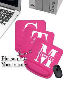 1pc Customized Wrist Support Mouse Pad Personality Custom Name Initials A To Z  Pattern Computer Game Mouse Pad Personal Tailor  Eva Ergonomic Mousepad Wrist Pad Laptop Tablet Mouse Pad Wrist Rest Drop Shipping Comfortable Mouse Mats For Office Accessories