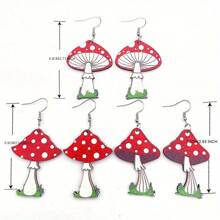 Mushroom & Moon Drop Earrings - Multicolor - View 9