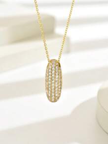 1 件奢华流行款 Hailey Style A-Z 全锆石铜合金吊坠项链，时尚 14k 镀金链，珠宝礼物 - 項鍊 - 查看 27