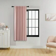 Bộ 1 hoặc 2 tấm rèm cửa có thể điều chỉnh kích thước, rèm che nắng dạng túi thanh cho phòng khách, văn phòng, phòng ngủ, rèm cách nhiệt màu trơn tiết kiệm năng lượng - Hồng - Xem 29
