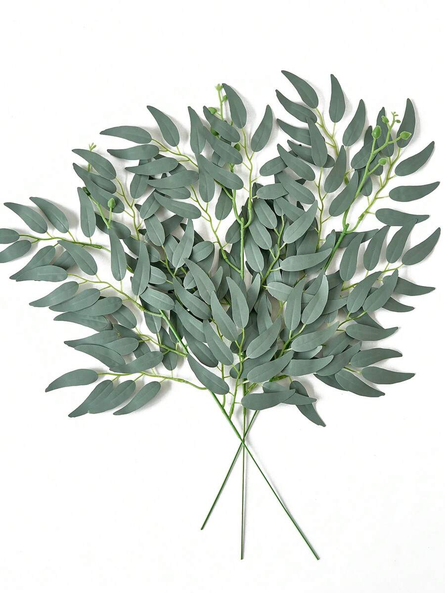 2 件/6 件人造意大利 Ruscus 绿叶茎 19.7 英寸仿柳叶茎人造绿叶喷雾用于婚礼花束拱门花饰桌子中心装饰花瓶填充物家居装饰