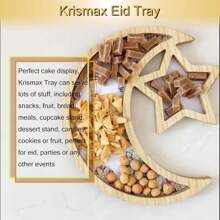 Ramadan Decorations 2025 Ramadan Tray Eid Tray Ramadan Star Tray Home Decor Ramadan Serving Tray For Party Decoration Food Tray Snack Cookie Plate - Multicolor - View 6