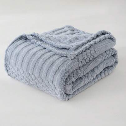 1pc Polka Dot Jacquard Taffeta Blanket (Polyester Fiber), Comfortable Minimalist Style Throw Blanket, Suitable For All Seasons For Travel And Home Use, Pet Blanket For Dogs And Cats