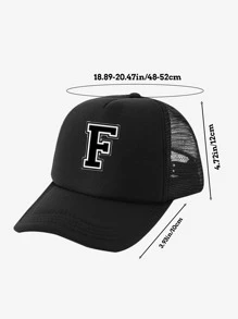 1 件儿童 26 个字母图案卡车司机帽，时尚百搭休闲太阳帽，适合男孩和女孩返校日常穿着