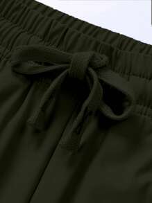 1件装女士夏季薄款冰丝运动裤，裤脚收口，冰凉透气休闲裤，适合户外休闲、运动、徒步等活动。 - 軍綠色 - 查看 5