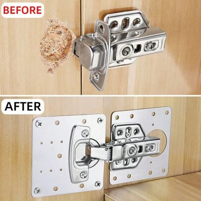 1 st förstärkande gångjärnsfäste, rostfritt stål gångjärn installationsplatta för skåpdörr gångjärn reparation