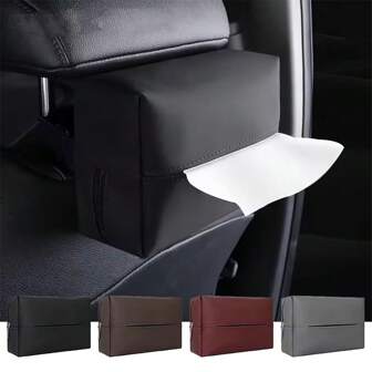 汽车纸巾架 - 多功能收纳袋，适用于遮阳板、座椅靠背和扶手，方便取用且节省空间 - 适用于所有车型