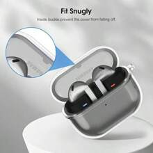 手机挂饰、手机挂绳柔软 TPU 防震保护壳带挂绳适用于三星 Galaxy Buds 3 Pro 和 Buds 3 (2024) - 無色 - 查看 6