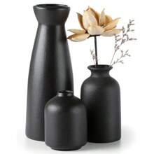 1-3pcs Ceramic Vase Set, Trumpet Mouth Design With Wide Body, Suitable For Flower Display, Living Room Decor, Corner Display, Dining Table Center Piece, Compatible With Dried Flowers, Modern Scandinavian Style Frosted Exhibition Vase, Multiple Colors Available Gifts Birthday Graduation Home Decor Flower Vase Glass Vase