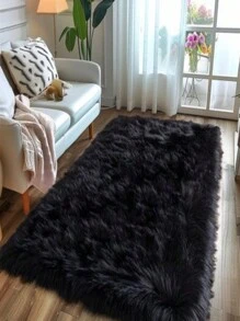 Plush Rug 180 Cm X 200 Cm To Create A Modern Decoration In Any Area Of The Home. Various Colors. - Black - View 6