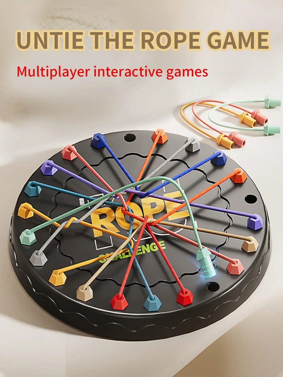 1pc String Untying Challenge Game, String Puzzle Game, Multi-Player Interactive Desktop Game For Family Gathering, Logic Training Toy, Holiday Party Prop Gift (Accessory Color Random)