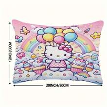 Sanrio Pacote com 2 capas de almofada Hello Kitty - Tecido macio e felpudo, fecho de zíper, desenho animado, para decoração de quarto e sofá, 50 x 30 cm (sem enchimentos), Sanrio, estilo moderno