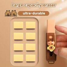 1pc Cute Capybara Shape Pencil Eraser - Convenient Pull-Push Eraser, School Supplies, Suitable For Office, Party Favors Random Things, Japanese School Supplies,Eraser,Office>Supplies,School Pencil,Back To School Supplies,Jucarii,Capybara