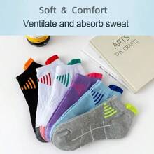 Sports Outdoor 6 Pairs Of Women's Compression Sports Socks, Low-Cut Cushioned Breathable Ankle Socks, Thick Sports Socks, Anti-Friction Towel Bottom Socks, Color Matching Mesh Breathable Running Socks, Outdoor Socks, Suitable For Running, Cycling, Hiking