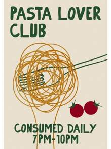 1 件手绘厨房摩卡壶咖啡意大利面爱好者葡萄酒和奶酪食物印刷墙艺术帆布画海报客厅家居装饰无框架