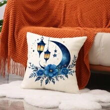 1set/4pcs, 2pcs, 1pc Oil Lamp Printed Holiday Decoration Throw Pillow Case Cushion Cover For Sofa Seat