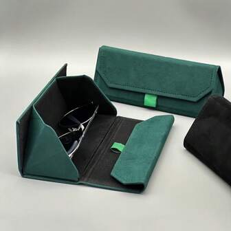 1pc Velvet Triangle Folding Glasses Women Case Elegant Sunglasses Case Purse Hard Men Soft Elegant Reading Glasses Box Glasses Case