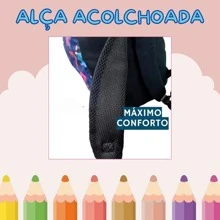 Kit 5 Colorful Printed Backpacks Adjustable Unisex For School University Modern Padded