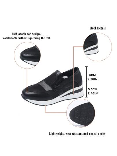 Women's Spring Autumn New Mesh Thick Bottom Wedge Sneakers, Versatile Breathable Platform Casual Shoes