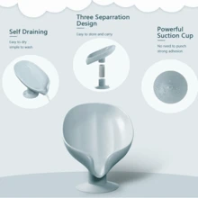 2pcs Soap Dish, Leaf Shaped Soap Saver Holder, Self-Draining Soap Rack, Extends Soap Lifetime, Keeps Soap Dry And Easy To Clean (Color Random) - Multicolor - View 3