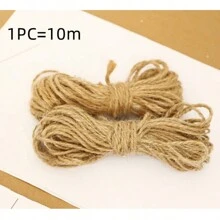 Soga decorativa para colgar fotos, manualidades hechas a mano como regalo, decoración del hogar de cuerda natural de color marrón - Marrón - Ver 12