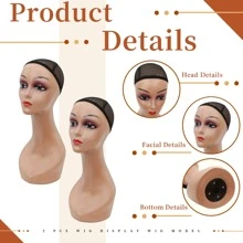 Plastic Mannequin Model Head For Display Wigs Plastic Mannequin Head For Wig Stand For Wigs Display Making Wigs Manikin Head - Brown - View 5