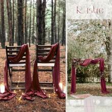 1 Pc Wine Red Cheesecloth Table Runner, 400cm Long Cheese Cloth Boho Sheer Table Cloth Suitable For Wedding, Baby Shower, Birthday, Holiday Party, Thanksgiving, Christmas Decor