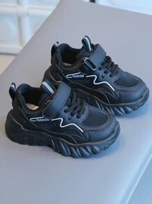 Breathable Mesh Children Shoes, Soft Sole, All Season, Casual Sports Shoes For Toddler Boys & Girls, Suitable For Kindergarten - Black - View 2