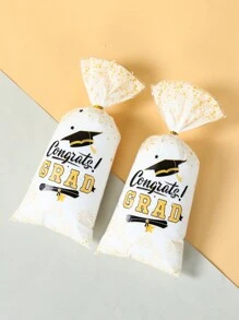 25/50/100pcs Graduation Gift Bags, Platinum Graduation Party Favor Bags, Gift Packaging Supplies, 2025 University Graduation Party Decorations, Graduation Class Graduation Souvenir Gift Packaging Bags, Graduation Decorations, Graduation Gifts - Platinum Graduation Season - View 4