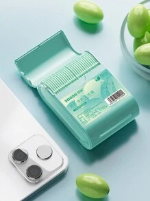 52 piezas Conjunto de palillos dentales y hilo dental de doble línea con aroma a menta en caja de doble capa, caja de almacenamiento desechable para hilo dental y palillos dentales - Multicolor - Ver 3