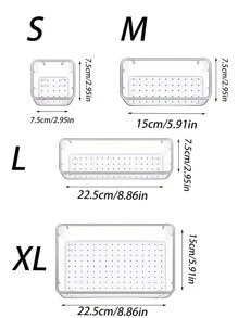 1 件/5 件套透明抽屉化妆品收纳盒、口红香水架、梳妆台护肤品收纳盒、多尺寸组合乳液样品收纳盒，适用于化妆品、浴室、办公用品、厨房用具、度假海滩、浴室收纳、卧室收纳，大容量