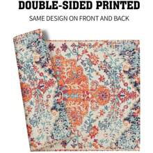 Bohemian Placemats, Southwest Orange And Blue-Green Woven Texture Len, Zmywalny Na Stół Kuchenny, Wystrój Jadalni, Nadaje Się Do Domu, Imprezy, Wnętrza