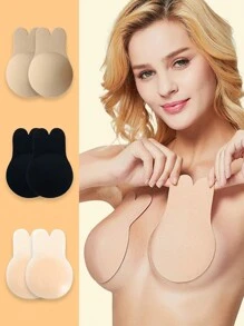2 szt. wielokrotnego użytku nakładki na sutki w kształcie uszu królika, niewidoczne silikonowe nakładki samoprzylepne do biustonosza do uprawiania sportu i wykonywania push-upów
