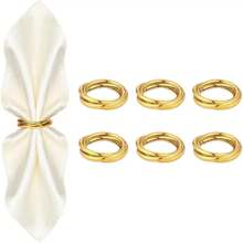 12pcs/6pcs/3pcs/2pcs Metal Napkin Rings, Simple Alloy Napkin Holder Rings For Weddings, Parties, Banquets, Buffets, Gatherings, Birthdays, Thanksgiving, Fall, Table Decor - Gold - View 16