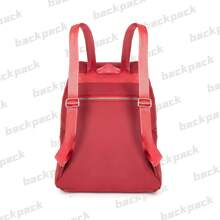 Large Women's Backpack With Anti-Theft Cover - 酒紅色 - 查看 2