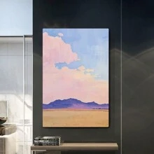 Canvas Wall Art  Vintage Desert Nature Wall Art, Painting Minimal Desert Sky View Art, Southwest Decor Art