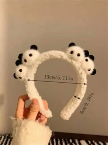 1 件秋冬卡通动物头带，时尚高顶头箍，适合女士，可爱白熊猫，粉色鹿角，棕色仓鼠发带发夹发夹发饰，适合节日派对装，节日装饰头带，日常佩戴 - 彩色 - 查看 4