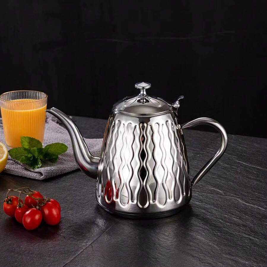 1 pieza Hervidor de té Cabilock para estufa Jarra de vertido en forma de cuello de cisne de acero inoxidable Hervidor de agua para té y café dorado, para exteriores, campamento - Multicolor - Ver 1