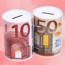 1 pièce Tirelire monnaie européenne de couleur aléatoire, tirelire en fer unique, conteneur de stockage de pièces de monnaie en métal sans fente pour pièces