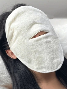 1pc Hot Compress Face Towel Masks, Reusable Facial Steamer Towel For Hot Cold Skin Care