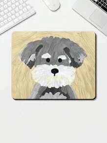 1pc Minimalist Puppy Pattern Mini Mouse Pad, Cute Cartoon Oil Painting Style, Small Size Convenient Office Mousepad For Lady