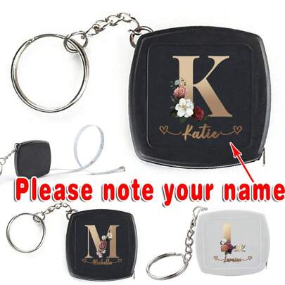 Cinta métrica retráctil personalizada con nombre de 2m, con carcasa de plástico, cinta de metal blando, diseño compacto y ligero, herramienta de medición ideal para la oficina, la escuela y el hogar