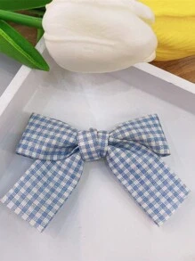2pcs Plaid Bow Cute Hair Clips, Minimalist Fashion Casual Daily Wear, Bows, Hair Accessories