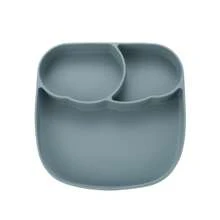 1 pezzo Piatto per bebè e bambini piccoli - Antiscivolo, con super forte quadrupla ventosa - Piatti in silicone con ventosa al 100% per neonati - Piatti divisi per bambini/neonati - Con ventose