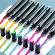 Set de 6/30/40/60 rotuladores, rotuladores de acuarela para estudiantes, rotuladores de punta doble permanente para artes, marcadores para estudiantes de escuela secundaria/universidad, compatibles con cuaderno de bocetos de estudiante - Multicolor - Ver 2