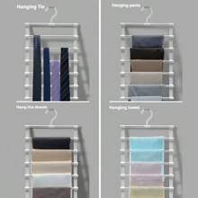 1 pièce Support pliant pour pantalons économisant de l'espace - Boîte d'organisation de penderie en acier inoxydable multi-couches, convient pour les jeans, leggings et pantalons, printemps, minimaliste, hauts d'été