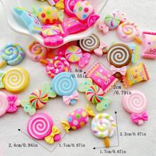 10/20/30pcs Hand-Painted Resin Mixed Color Candy Lollipop Charms - Colorful Flat Back Cabochons For DIY Keychains, Scrapbooking, Wedding Decor & Jewelry Crafts