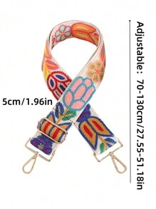 Bohemian Bag Strap Adjustable Colorful Wide Strap Vintage Crochet & Woven Floral Edge Crossbody Strap Colorful Wide Strap For Replacing Guitar Strap Wallet With Strap Gifts For Women
