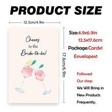1pc Funny Bridal Shower Card, Wedding Congratulations Card, Bachelorette Party Card, Bridal To Be Gift, Cheers To The Bride To Be